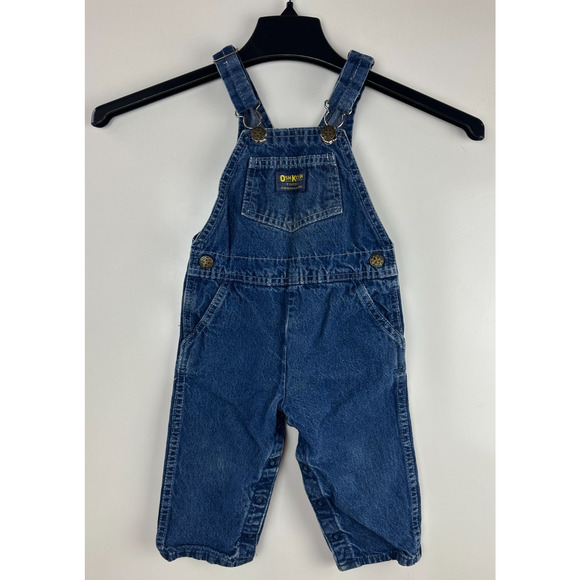 Vintage OshKosh B’gosh Baby Toddler Overalls 2T USA Union Made Blue Denim Bib - Picture 14 of 14
